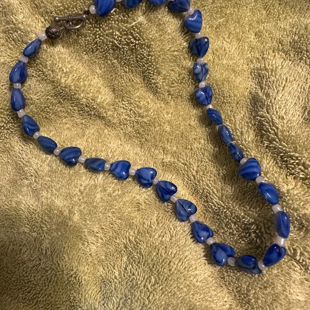 Elegant Blue Beaded Necklace